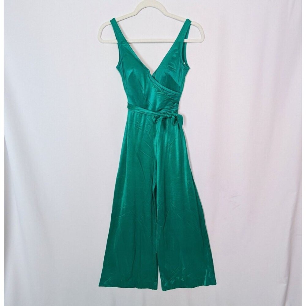 Vintage De Weese 9/10 60s Built In Bra Belted Pool Party Swim Jumpsuit Wide Leg